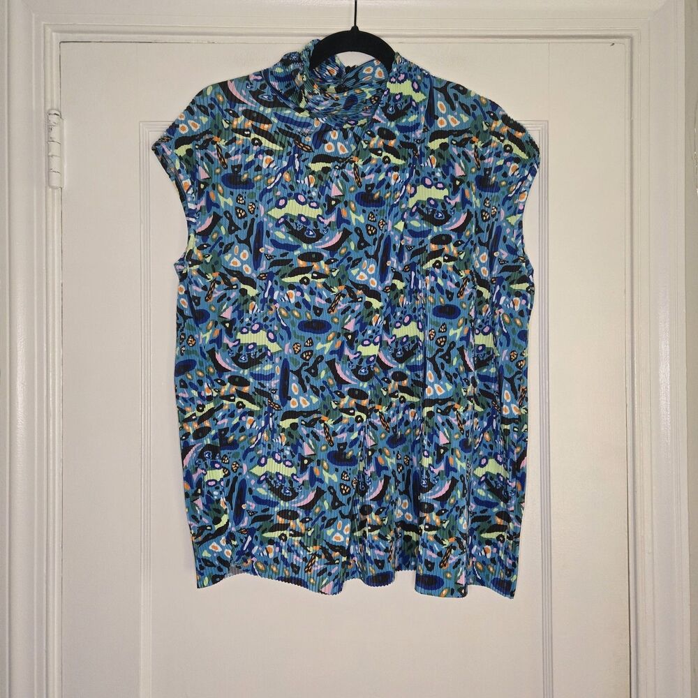 Gallery Abstract Blouse Womens Medium Multicolor Artistic Lightweight Top